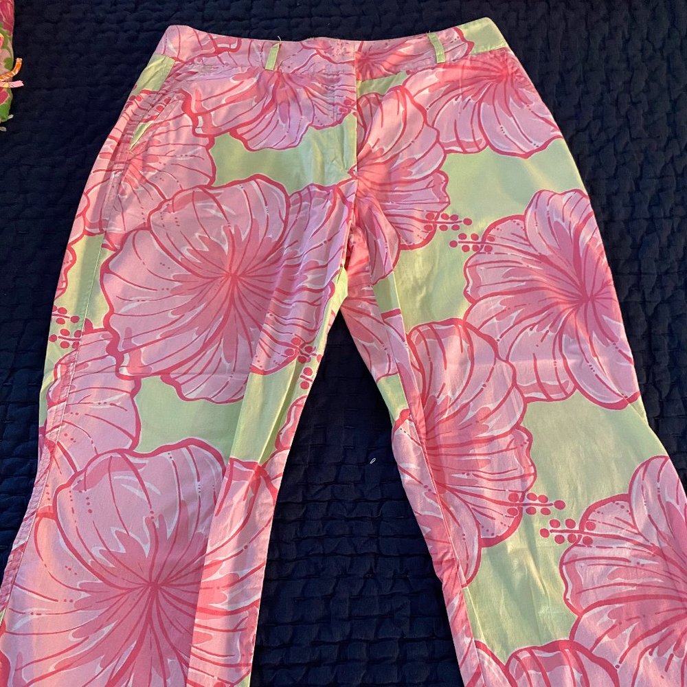 Lilly Pulitzer Floral Hibiscus white label size 8